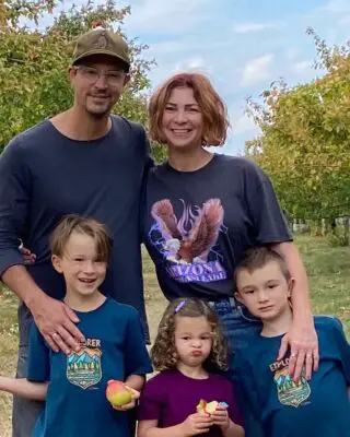Kim Walker-Smith with her family Photo