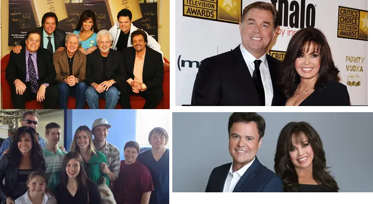 A photo of Marie Osmond with her children and husband Donny Osmond