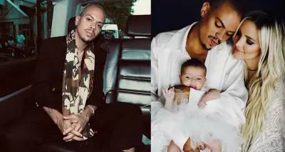 Evan Ross with his wife and daughter Photos
