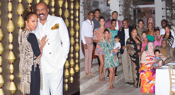 Steve Harvey with his wife and Family Photos
