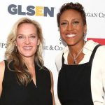 Robin Roberts (R) with her partner Amber Laign (L)
