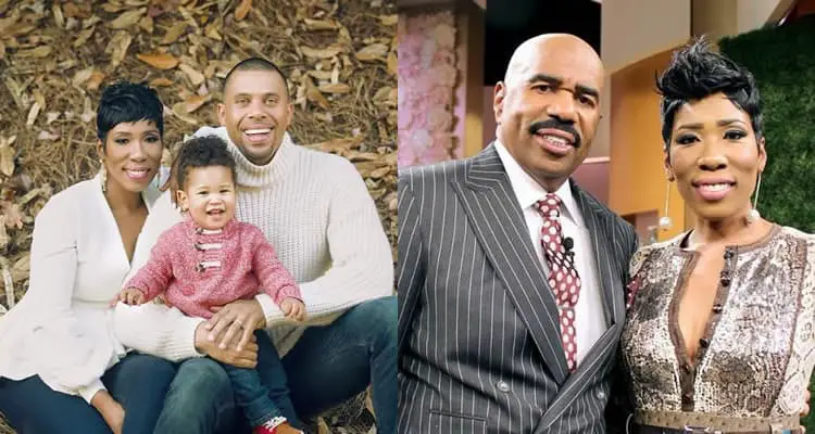 Karli Harveys Bilder (links: mit ihrem Mann und Sohn, rechts: mit ihrem Vater Steve Harvey)