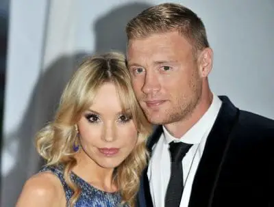A photo of Andrew Flintoff with his Wife Rachael Wools