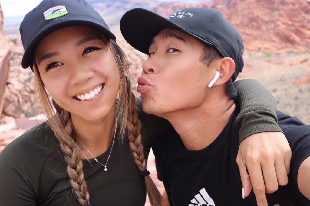 A photo of Morikawa with his girlfriend Katherine Zhu