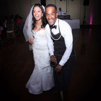 A photo of Rodney and his wife on their wedding day.