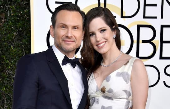 Brittany Lopez and her husband Christian Slater photo