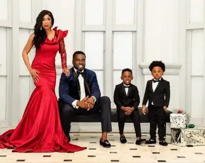 A photo of Wendy Osefo, Husband edward Osefo and two sons