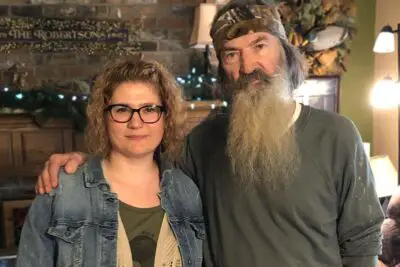 A photo of Phyllis Robertson with her father Phil Robertson