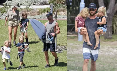 Sasha Hemsworth with his father Chris Hemsworth Photo