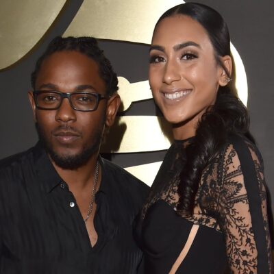 A photo of Whitney Alford, with Kendrick Lamar