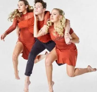 A photo of dancers Madison Smith, Emma Mather, and Diego Pasillas