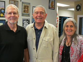 Danjack Rather's father Dan Rather, hisn sister Robin Rather, and Rag Radio's Thorne Dreyer Photo