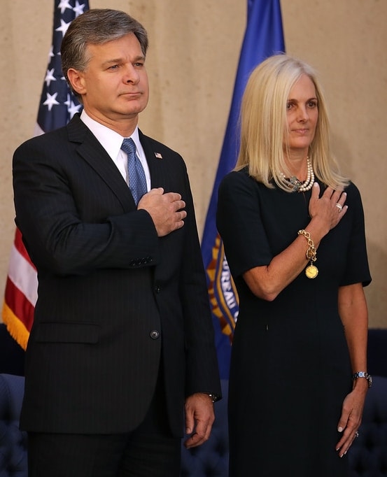 Helen Wray and her husband Christopher A. Wray Photo