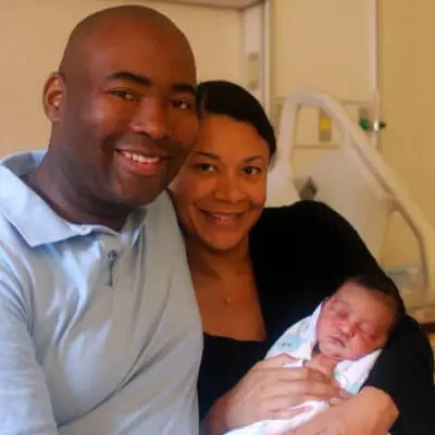Marie Boyd, her husband Jaime Harrison and their baby Photo