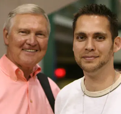 Photo of Jerry West with his son Ryan West