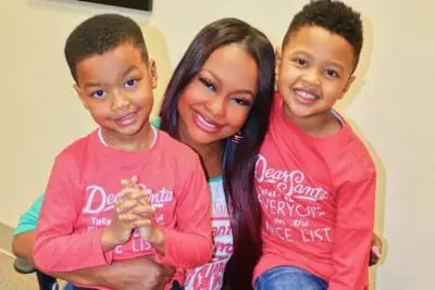 A photo of Dylan Nida and his brother Ayden Nida and their mother mother Phaedra Parks