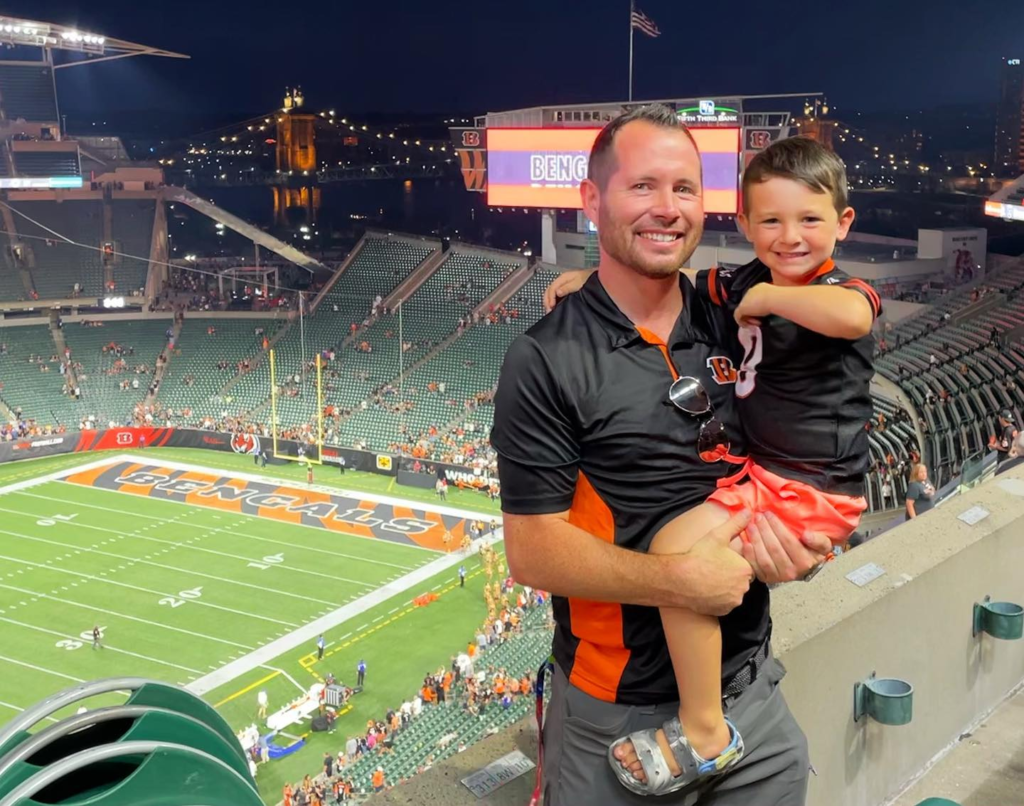 a photo of Caleb Noe with his son Lukas