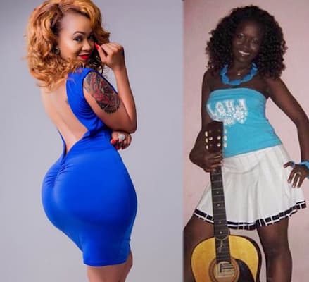 A Before and after photo of Vera Sidika